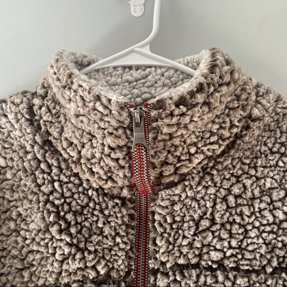 Paaza Fleece Sherpa Warm Hikinig QuarterZip Jacket Fuzzy Vsco - Picture 5 of 6